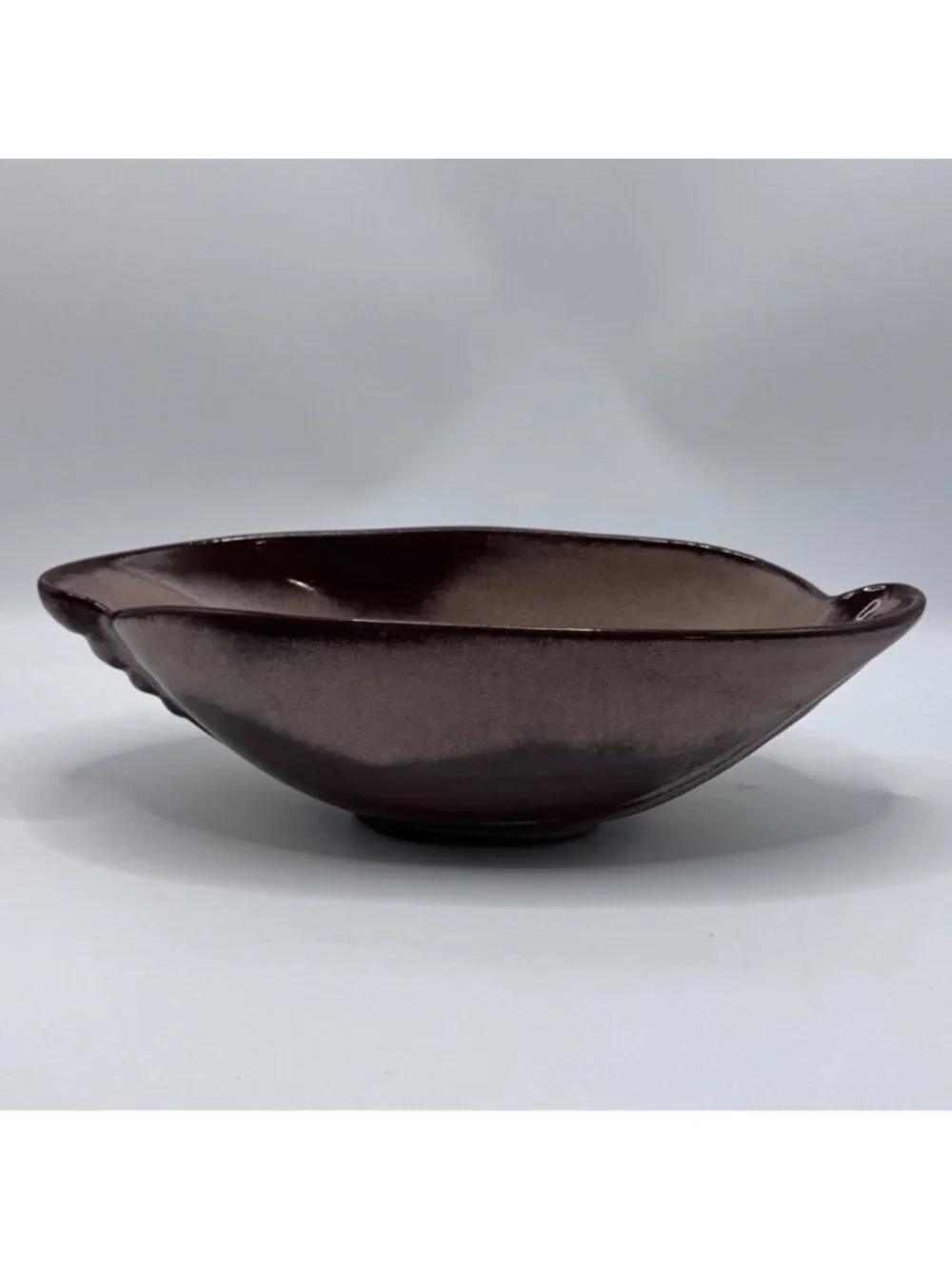 Frankoma Vtg Pottery 202 Brown Glaze Oval Serving Dish 1970's Handles